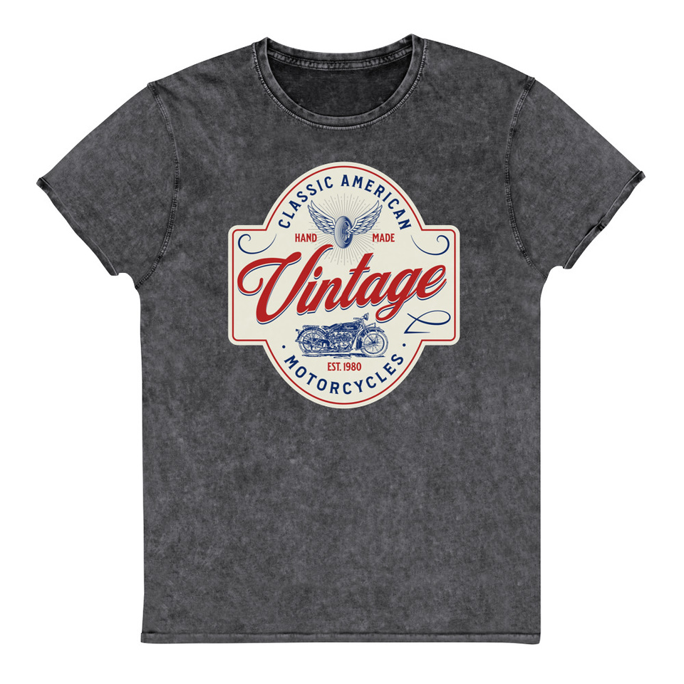 Classic American Motorcyles - Vintage Unisex Denim T-Shirt