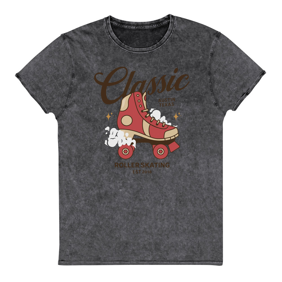 Classic Roller Skating - Sports Apparel Unisex Denim T-Shirt