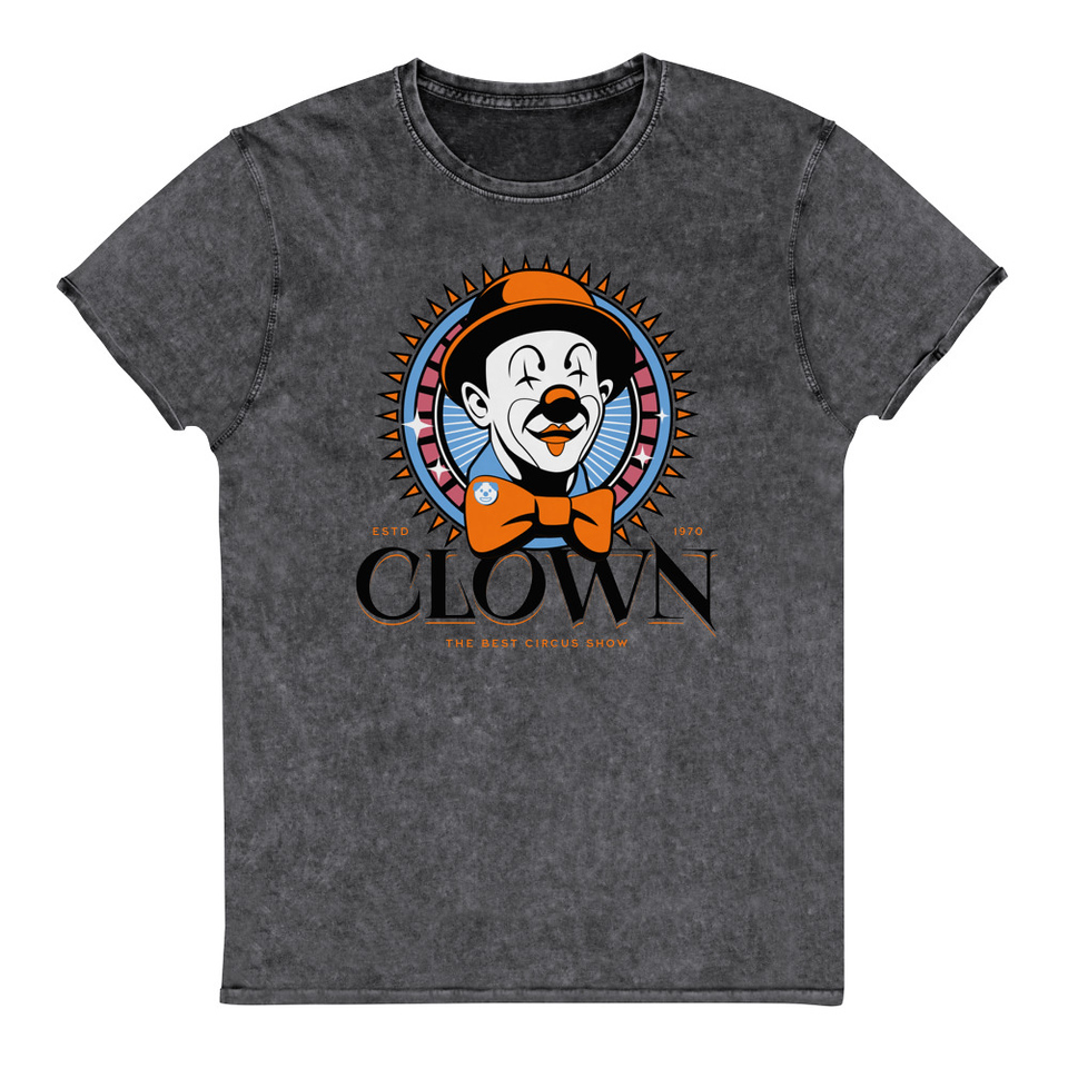CLOWN LOGO Unisex Denim T-Shirt