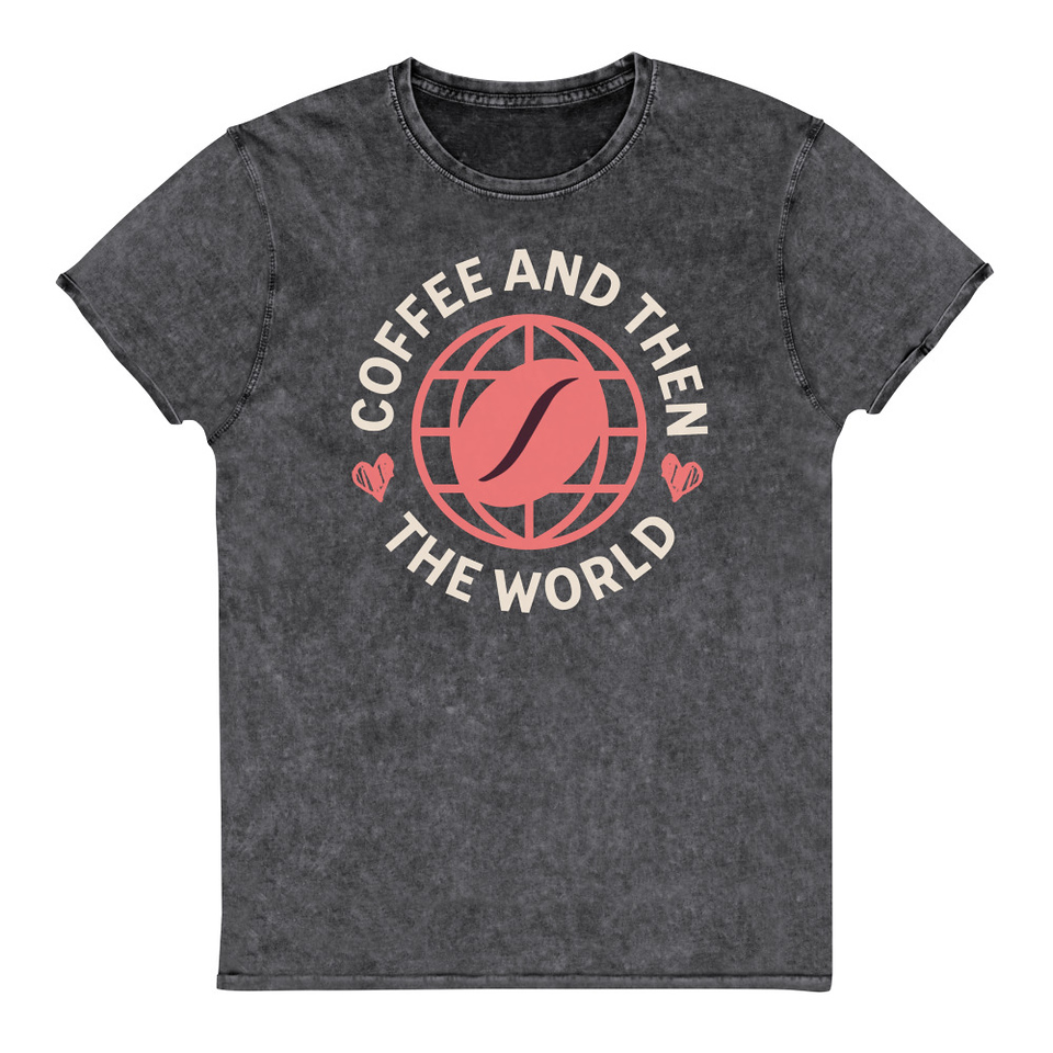 Coffee and Then The World - Earth Unisex Denim T-Shirt