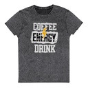 Coffee Energy Drink - Grunge Bolt Unisex Denim T-Shirt
