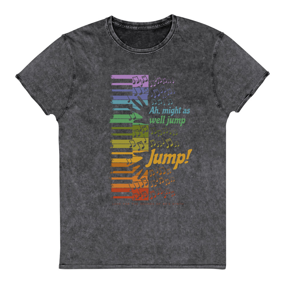 Colorful Retro Keyboard Unisex Denim T-Shirt