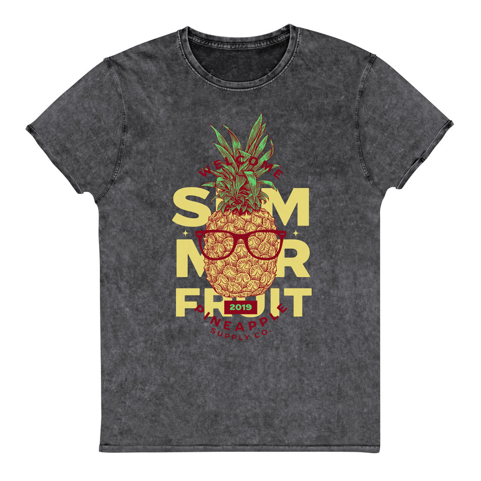 Cool Pineapple - Tropical Fruit Unisex Denim T-Shirt