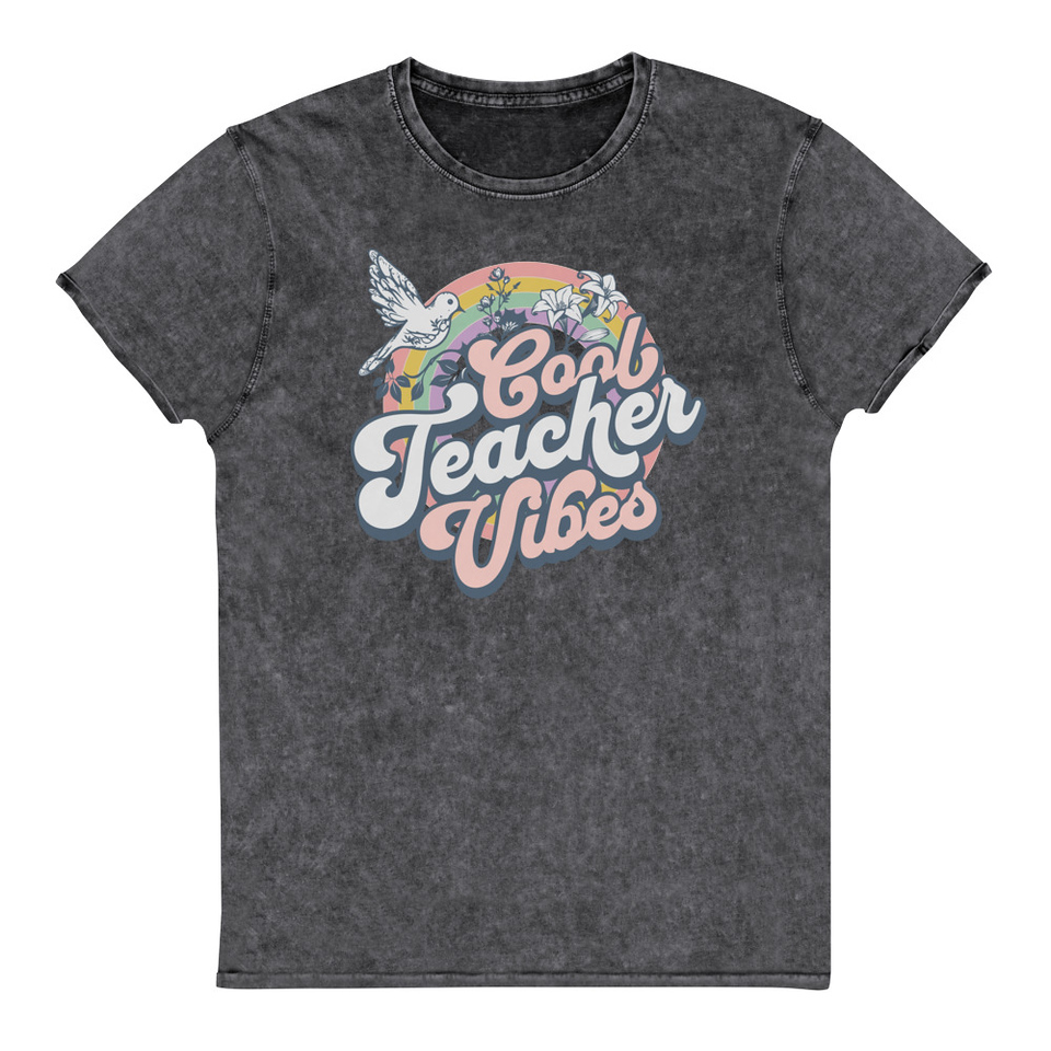 Cool Teacher Vibes Unisex Denim T-Shirt