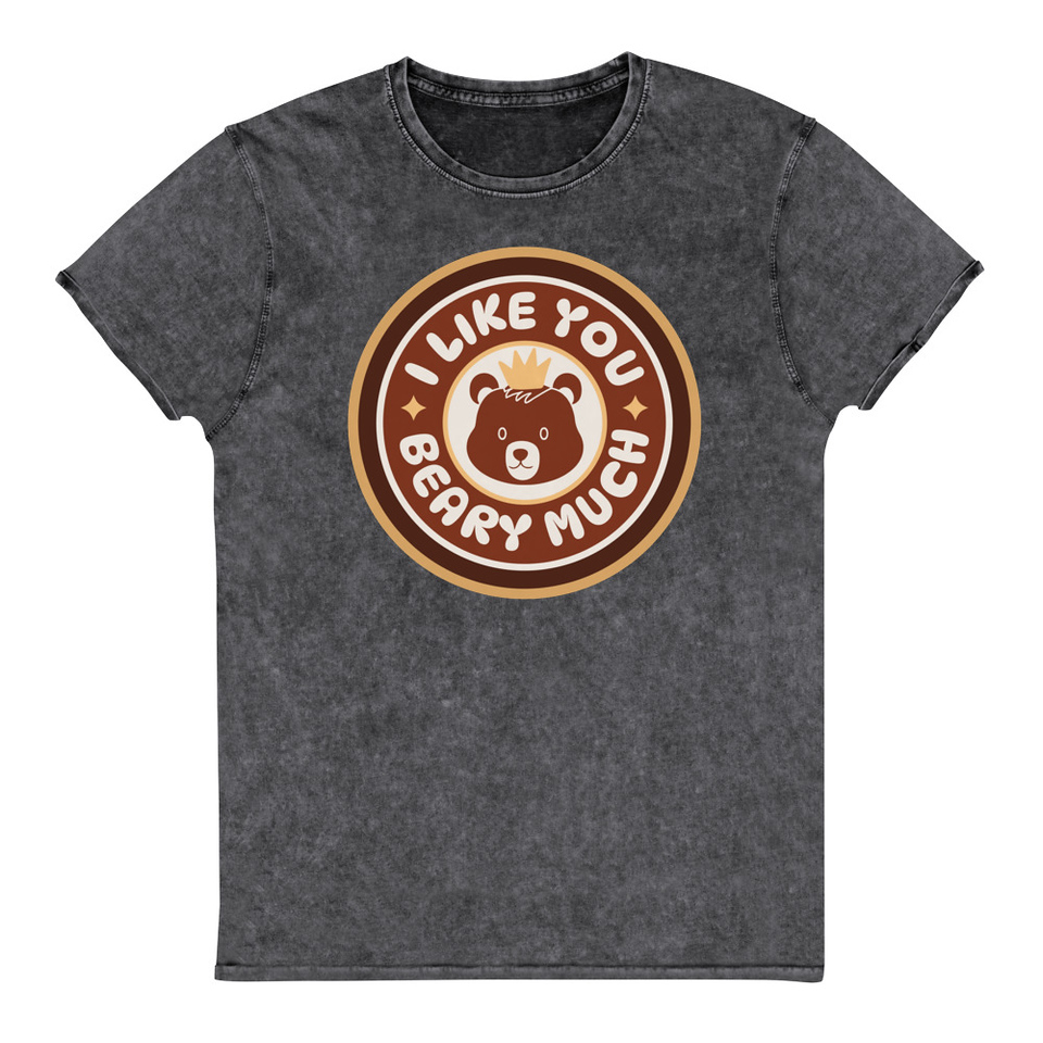 Cute Bear - AI Unisex Denim T-Shirt