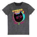 Cyber Cat - Neon Color Unisex Denim T-Shirt