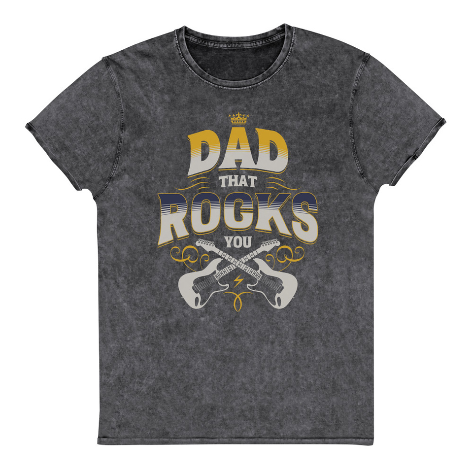Dad That Rocks You - Electric Guitar Unisex Denim T-Shirt