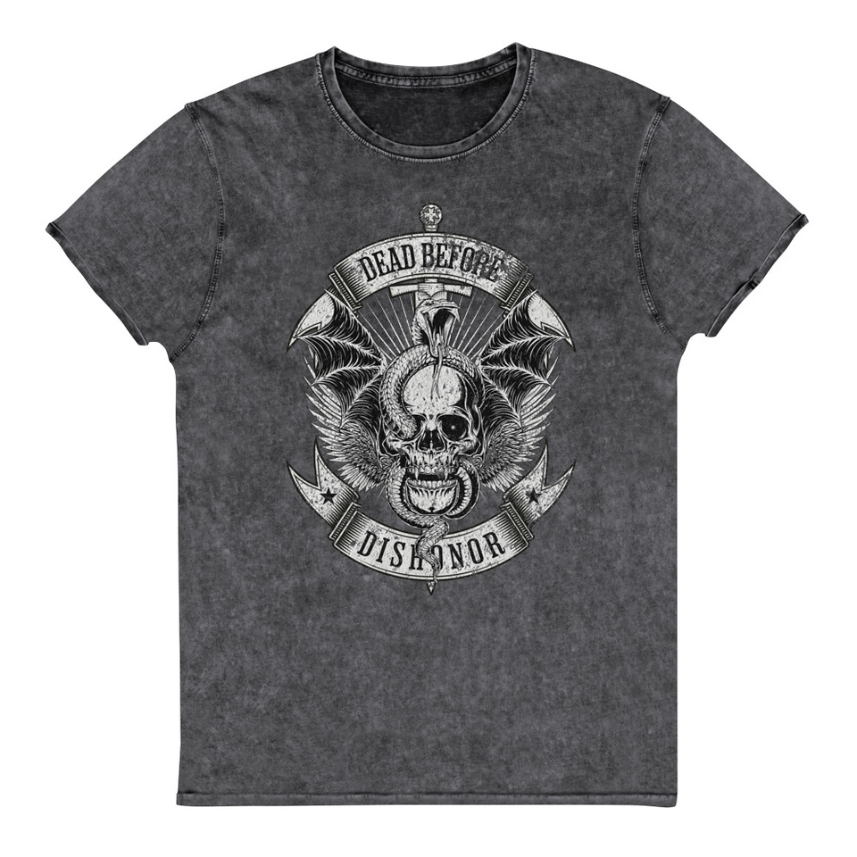 DEAD BEFORE DISHONOR Unisex Denim T-Shirt