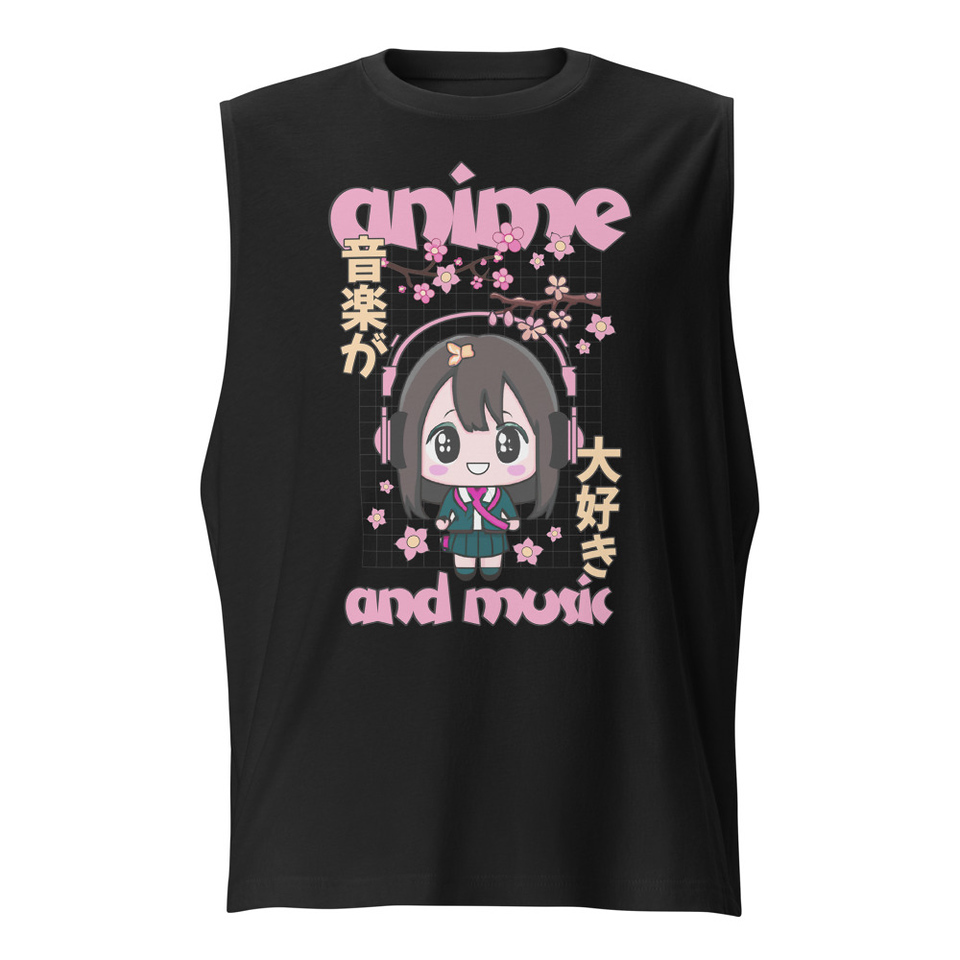 Anime and Music Unisex Muscle Shirt
