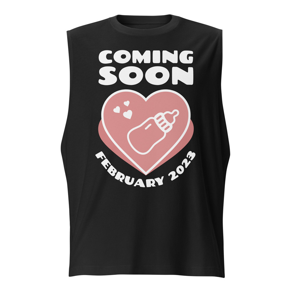 Baby Announcement - Feeding Bottle Unisex Muscle Shirt