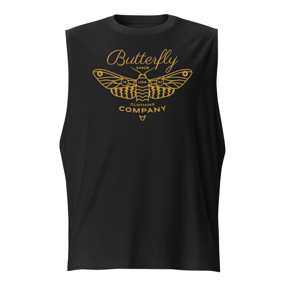 Blue Butterfly - Minimal Unisex Muscle Shirt