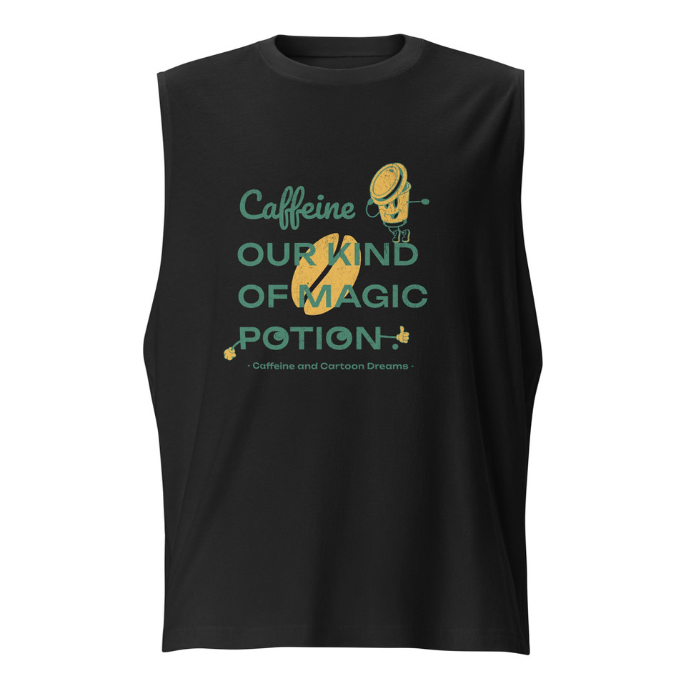 Caffeine Cartoon Unisex Muscle Shirt