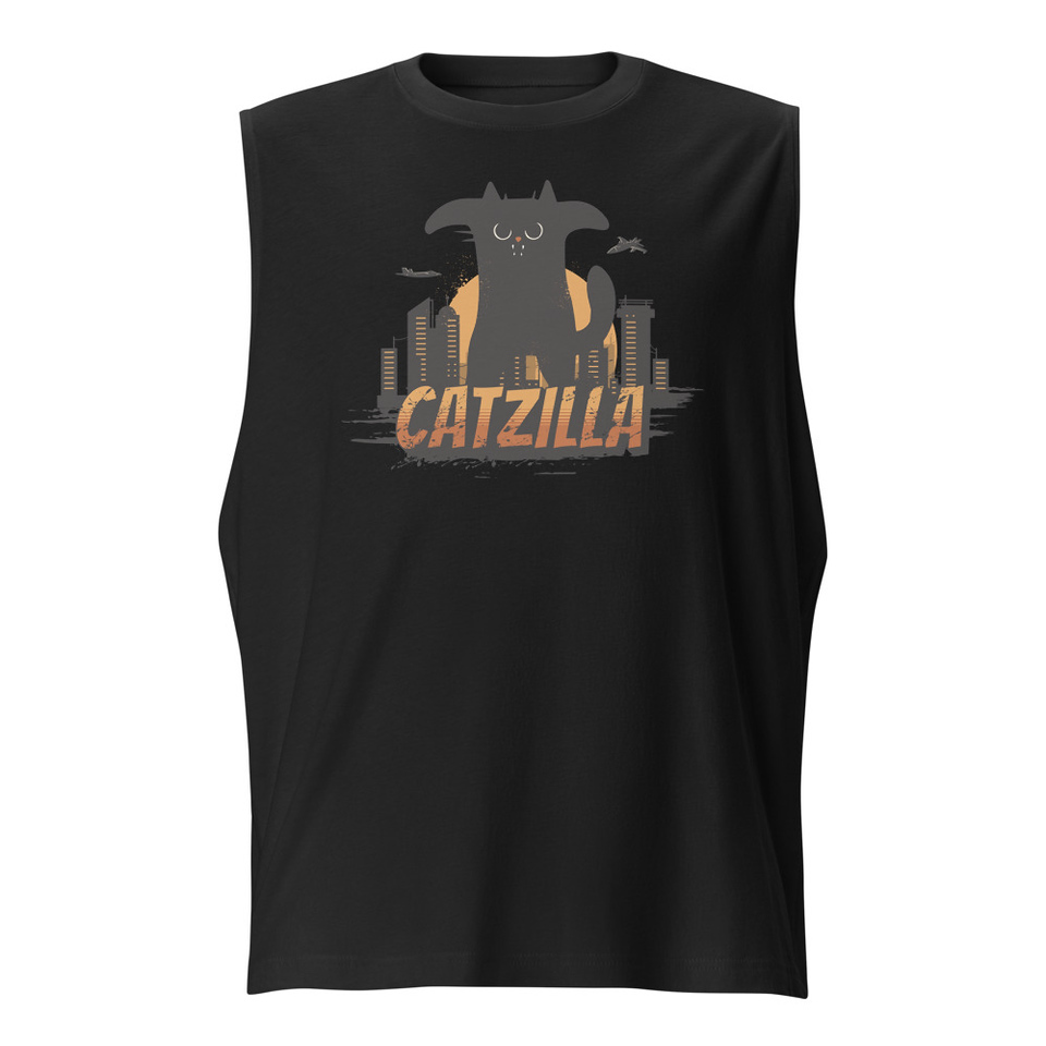 Catzilla - Funny Comic Animal Unisex Muscle Shirt