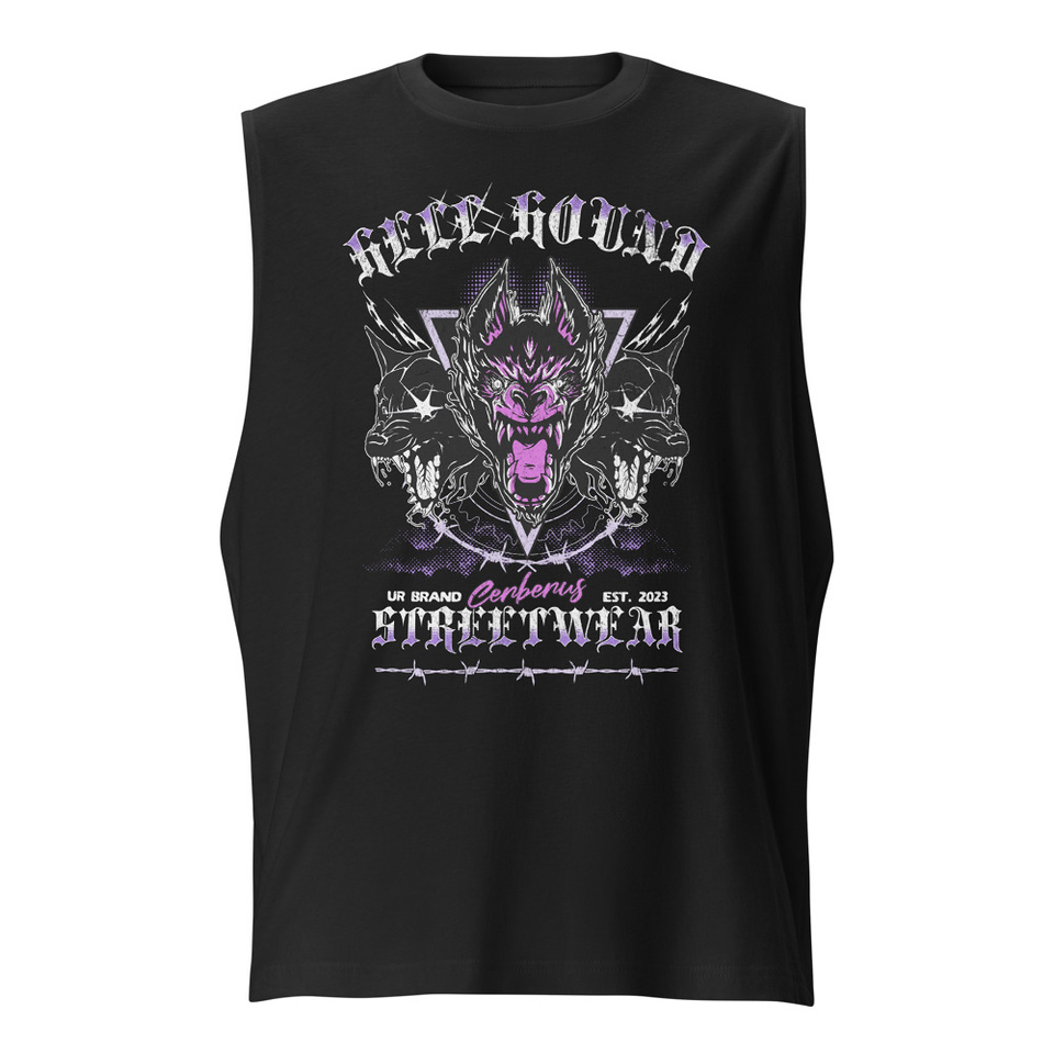 Cerberus Hell Hound Streetwear - Dark Aesthetic Unisex Muscle Shirt