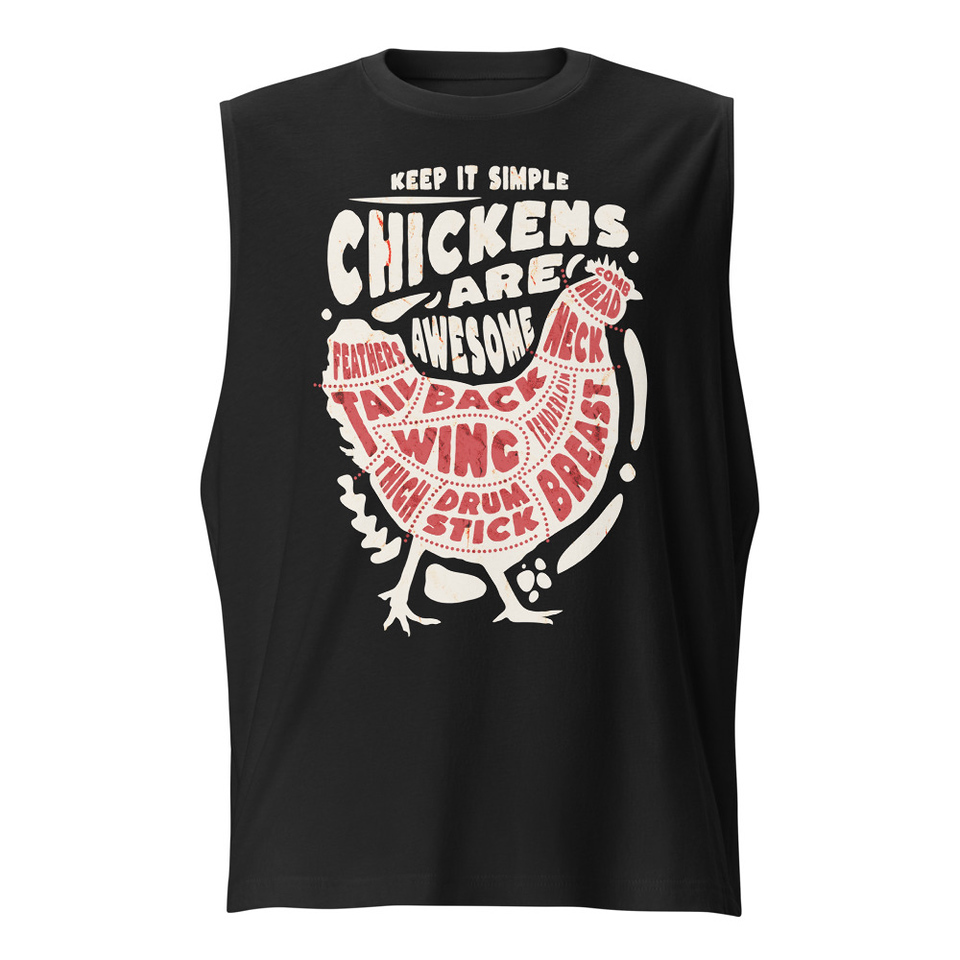 Chickens Are Awesome - Butcher Cuts Unisex Muscle Shirt