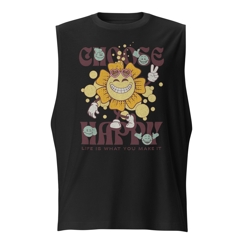 Choose Happy Unisex Muscle Shirt