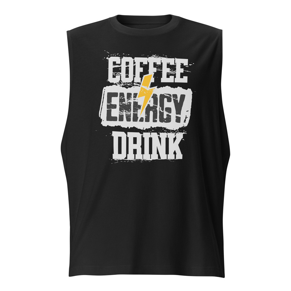 Coffee Energy Drink - Grunge Bolt Unisex Muscle Shirt