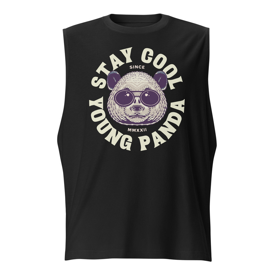 Cool Panda with Sunglasses -  Unisex Muscle Shirt