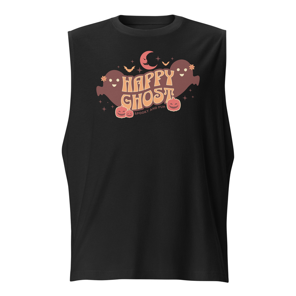 Cute Happy Ghost Unisex Muscle Shirt