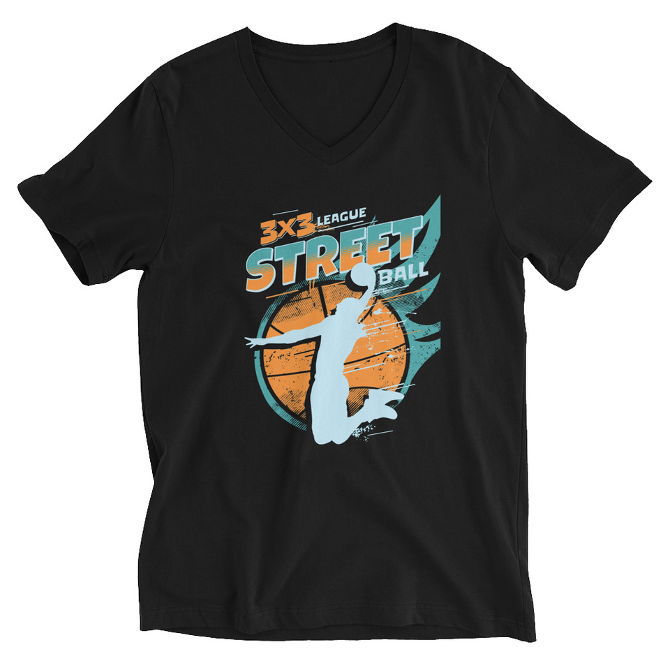 3x3 Basketball League Unisex V-Neck Tee