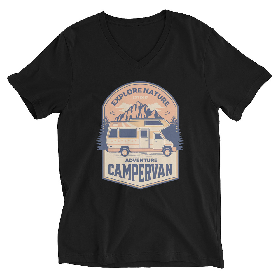 Adventure Campervan - Outdoor Unisex V-Neck Tee