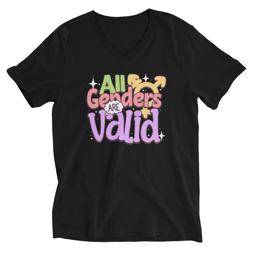 All Genders are Valid Unisex V-Neck Tee