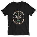 Always Happy - Cannabis Unisex V-Neck Tee