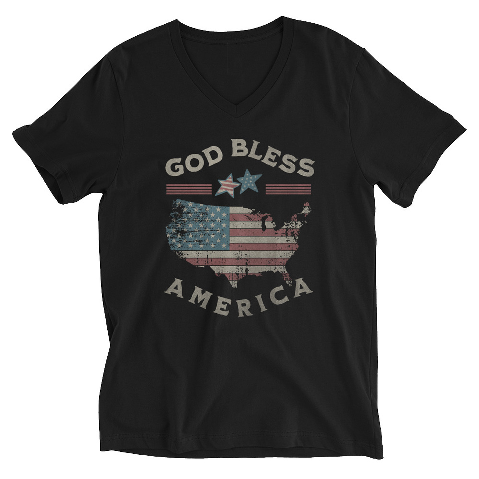 America - Land Of The Free Unisex V-Neck Tee