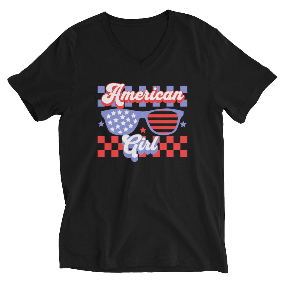 American girl Unisex V-Neck Tee