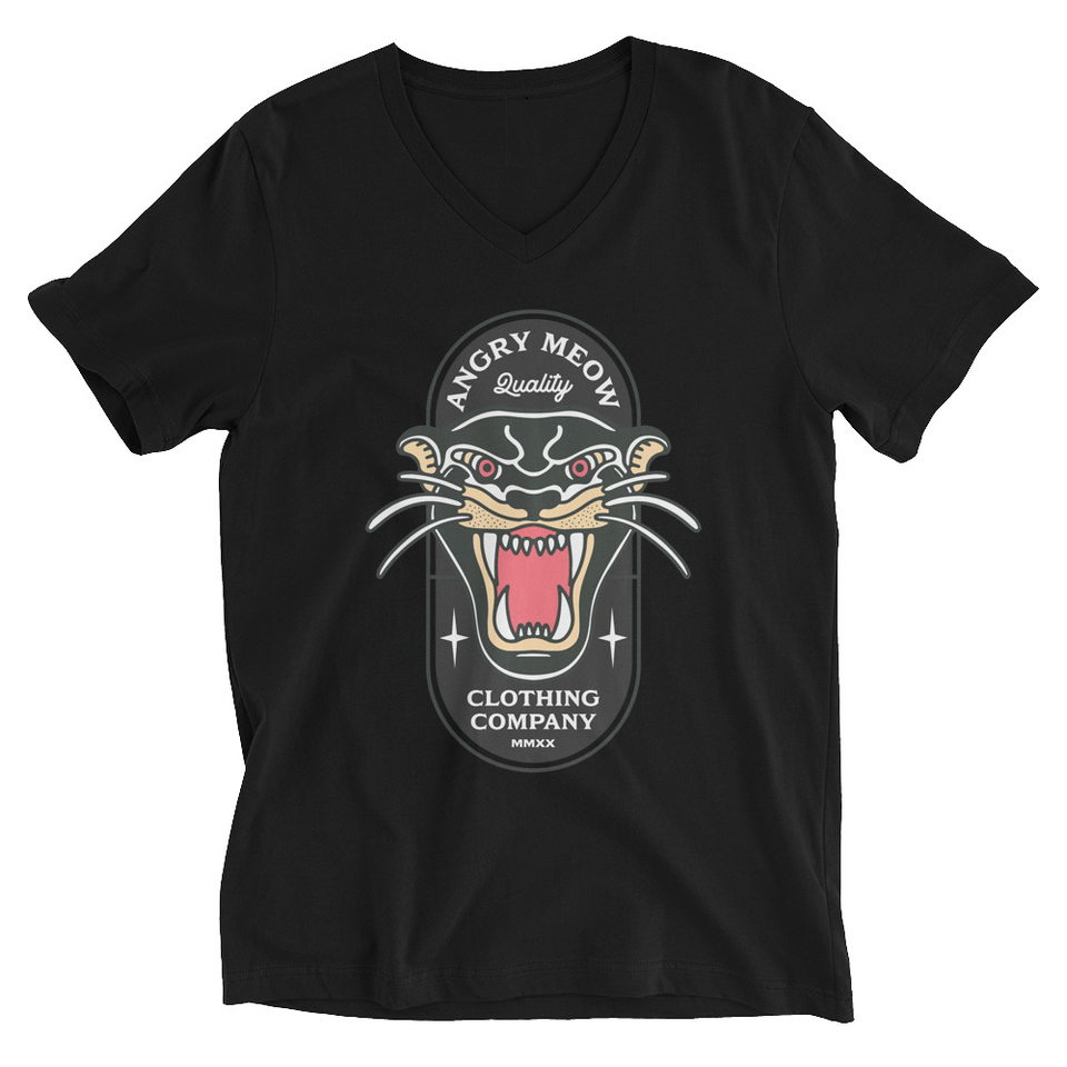 Angry Meow Clothing Company - Panther Unisex V-Neck Tee