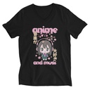Anime and Music Unisex V-Neck Tee