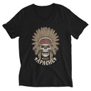 Apache Warriors - Indian Skull Unisex V-Neck Tee