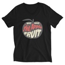 Apple Fruit - Typographic Lettering Unisex V-Neck Tee