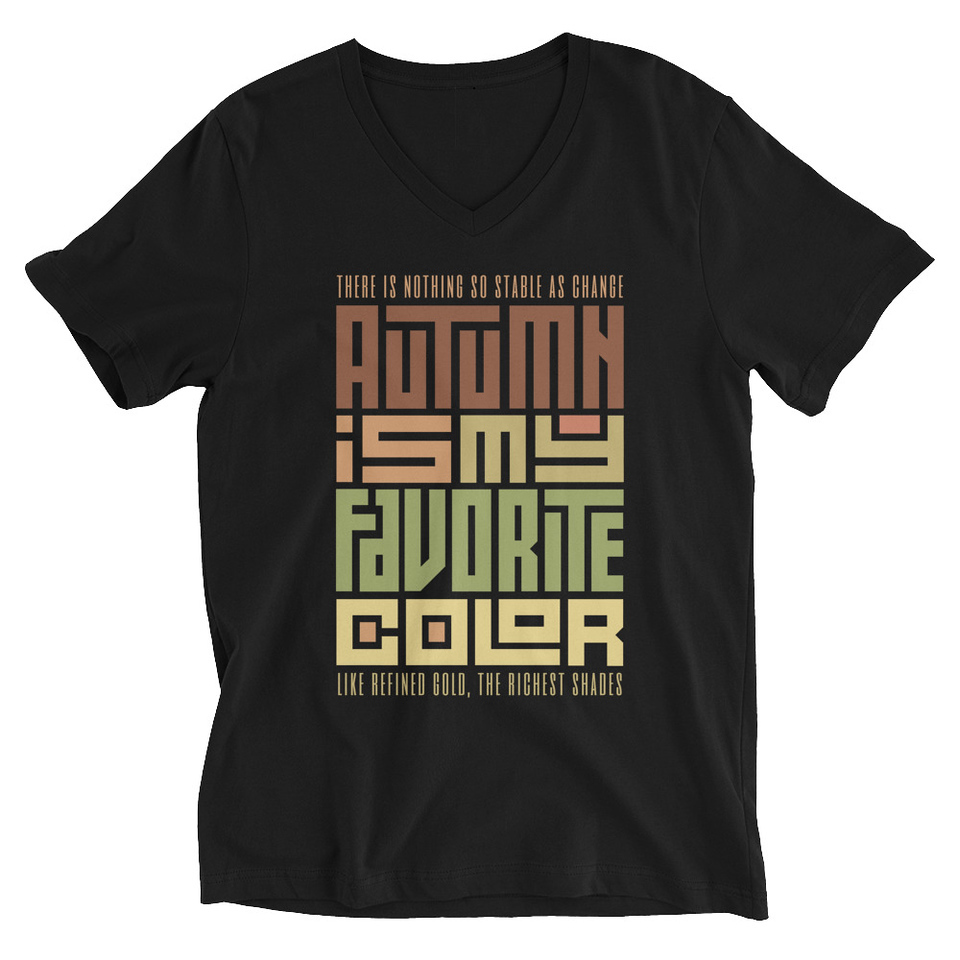 Autumn is my Favorite Color - Lettering Unisex V-Neck Tee