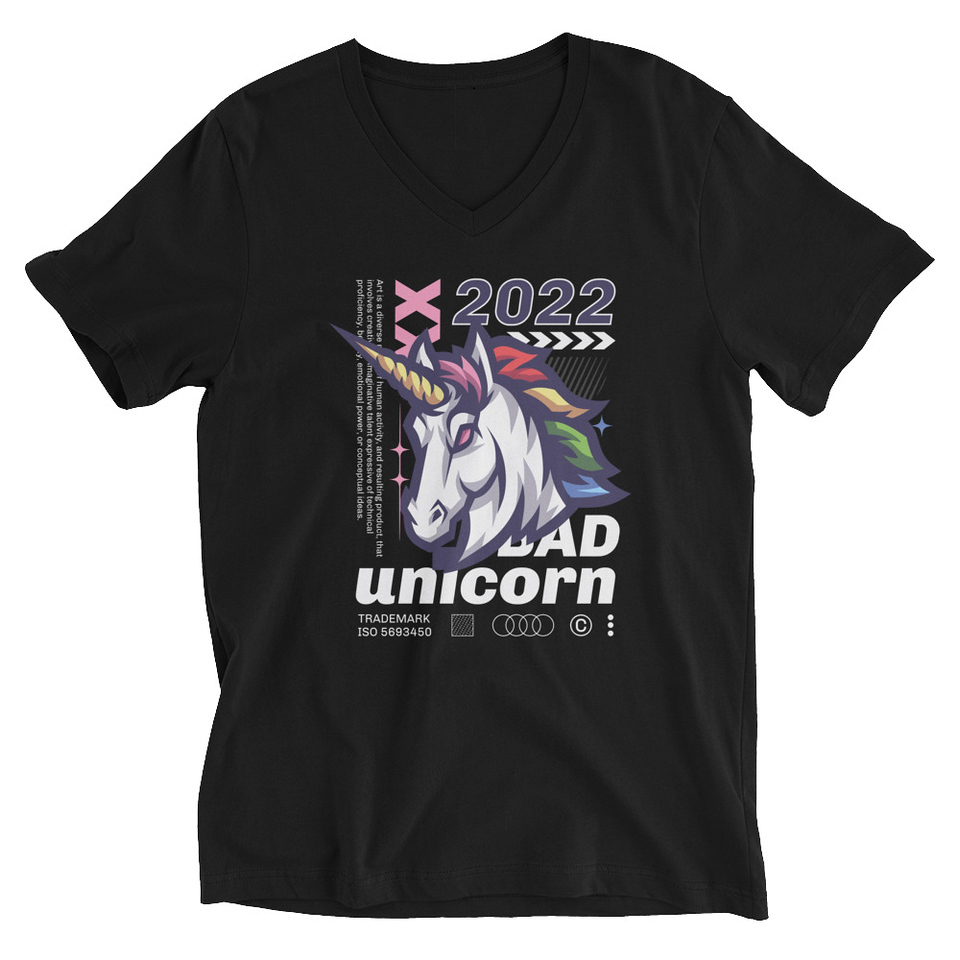 Bad Unicorn - Horse Unisex V-Neck Tee