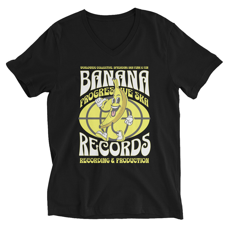 Banana Records - Comic Character Unisex V-Neck Tee