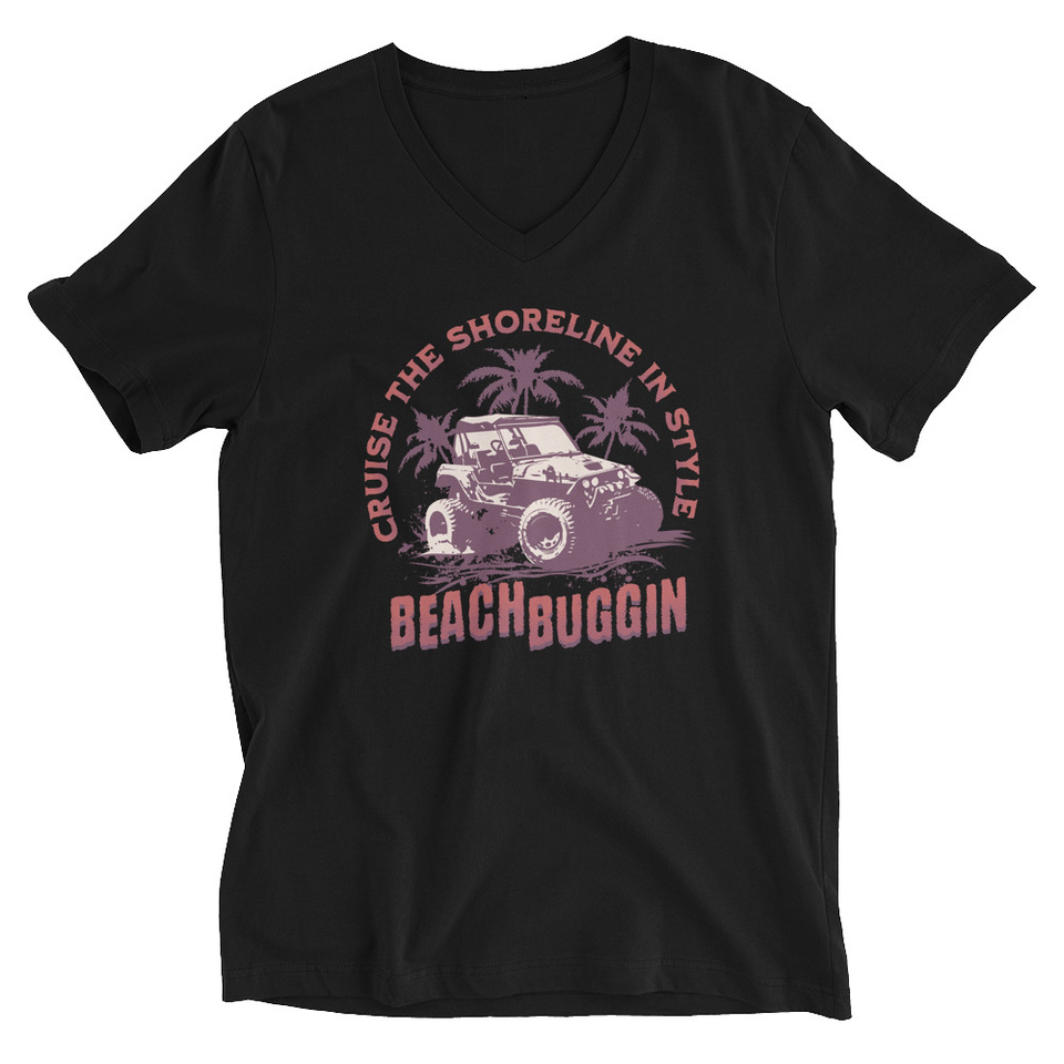 BEACH BUGGIN Unisex V-Neck Tee