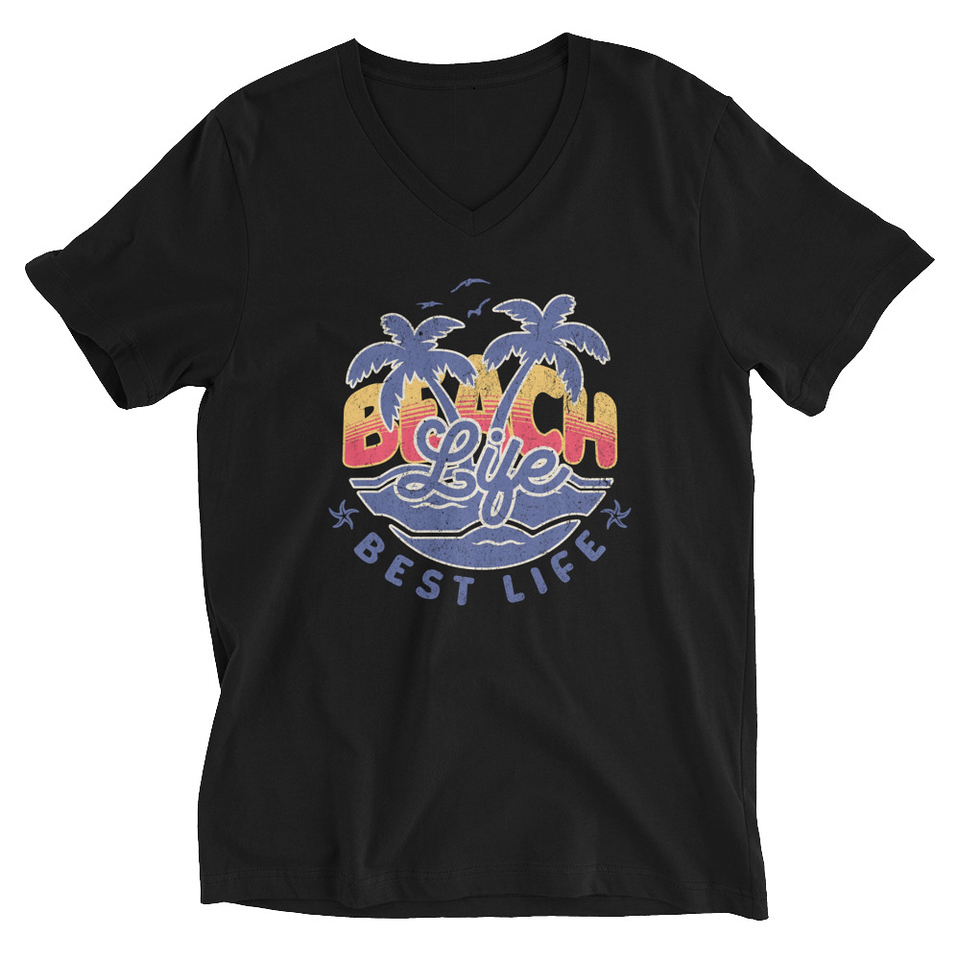 Beach Life Best Life Unisex V-Neck Tee