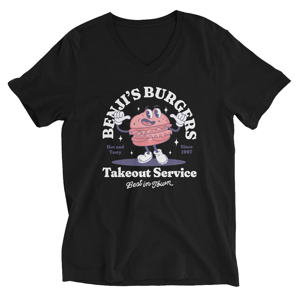 Benji's Burgers - Fast Food Unisex V-Neck Tee