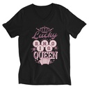 Bingo Queen - Retro Crown Unisex V-Neck Tee