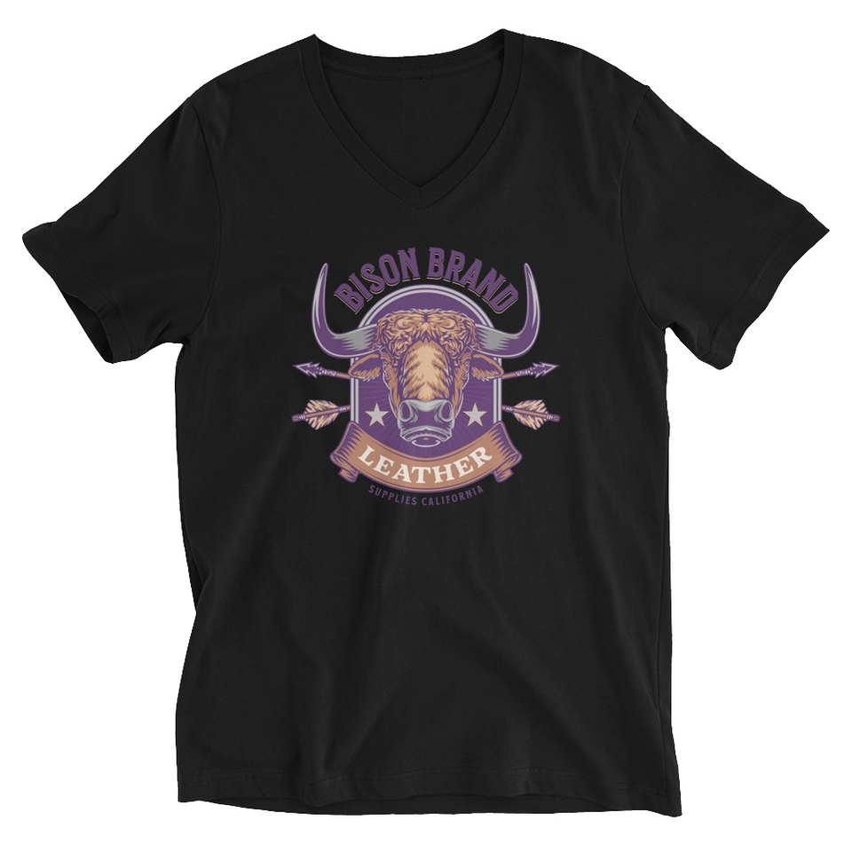 Bison Brand Leather - Animal Unisex V-Neck Tee