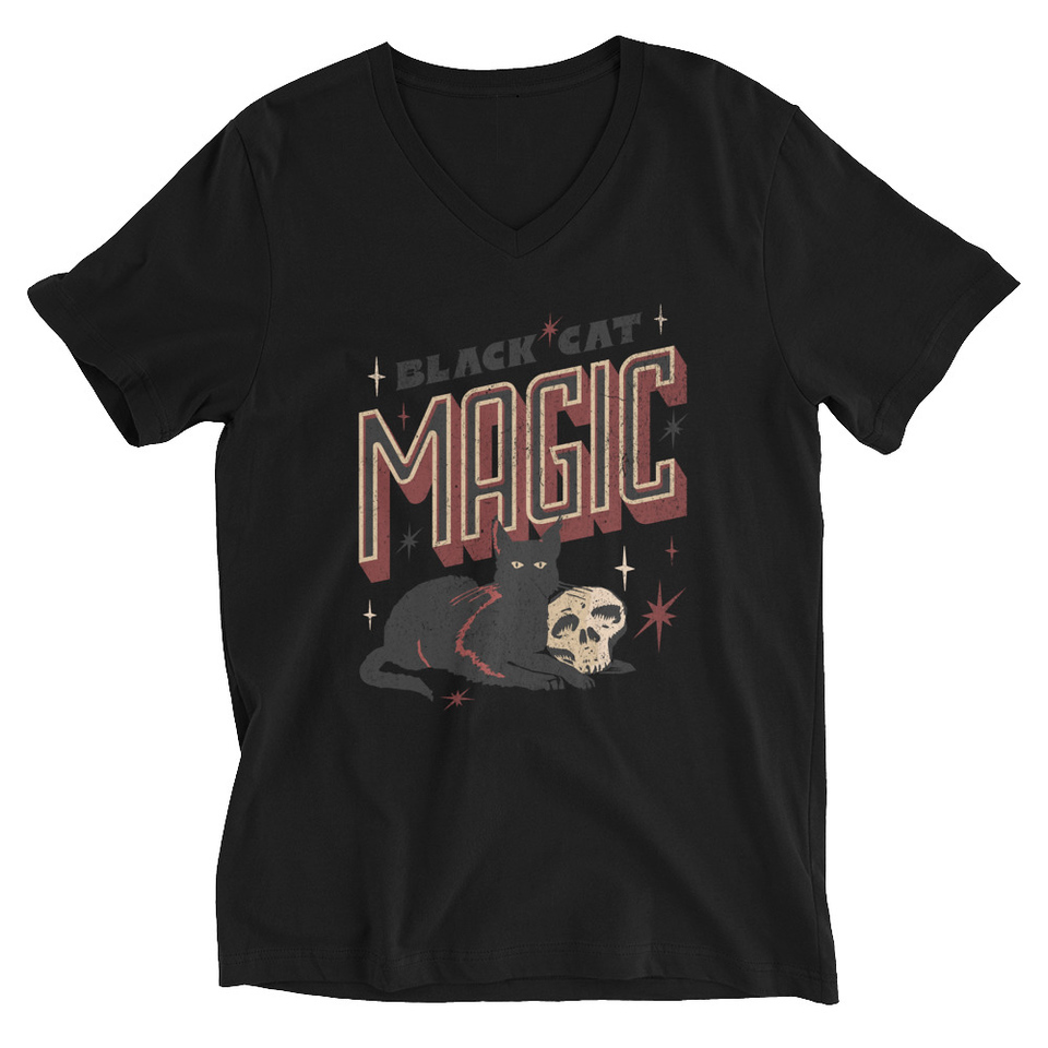 Black Cat Magic Unisex V-Neck Tee