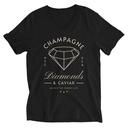 Black Diamonds - Elegant Unisex V-Neck Tee