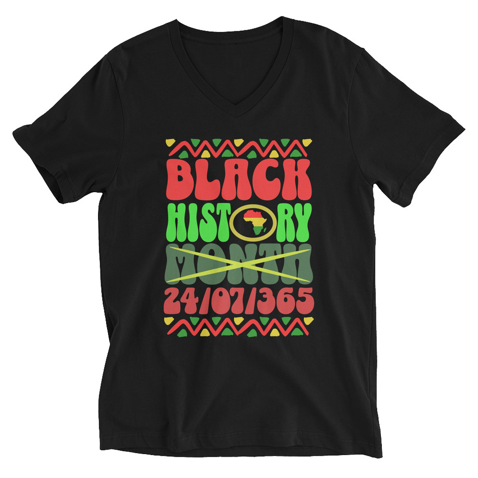 Black History Month Unisex V-Neck Tee