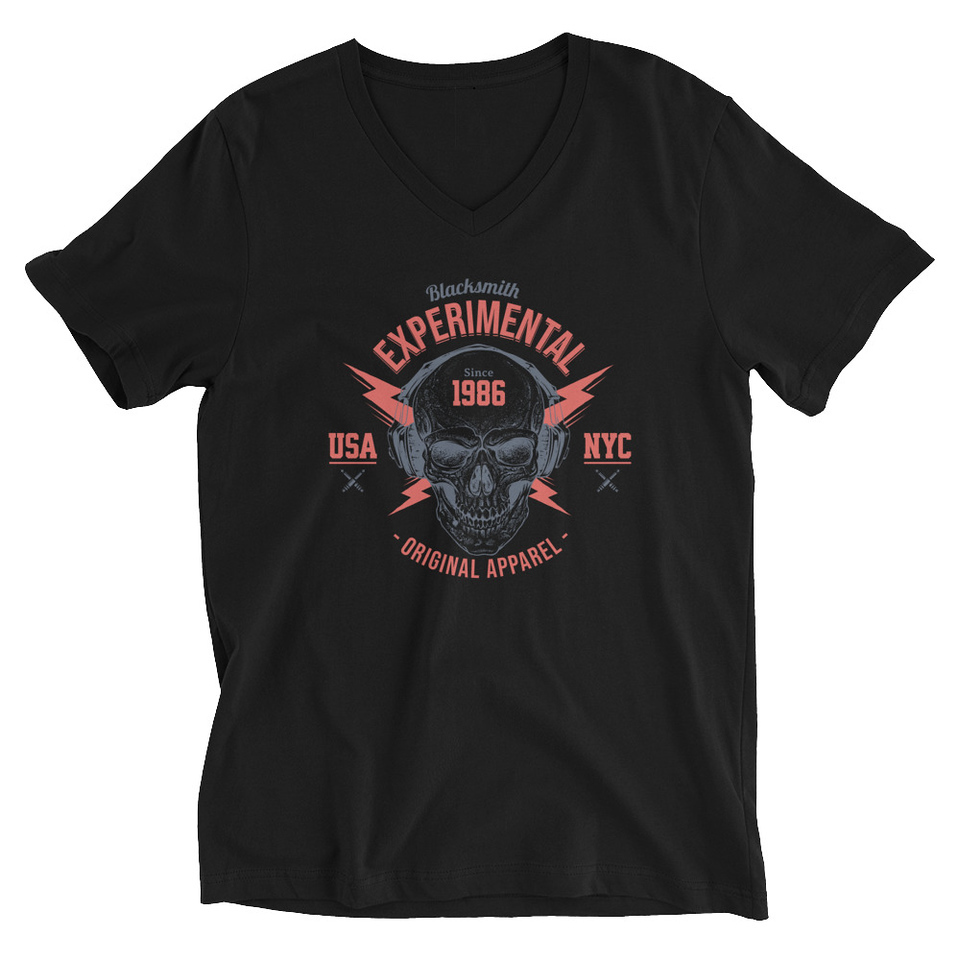 Blacksmith Experimental - Rock Skull Unisex V-Neck Tee