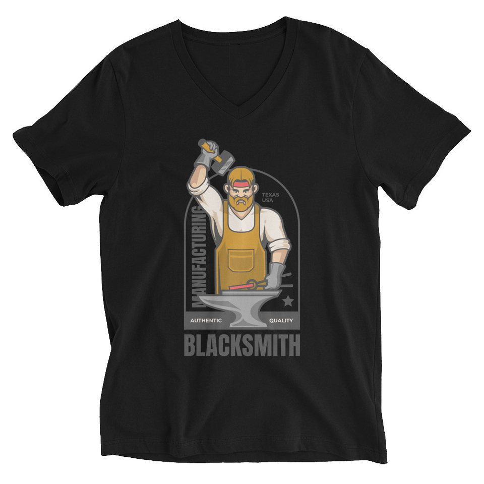 Blacksmith Workshop - Metalwork Unisex V-Neck Tee