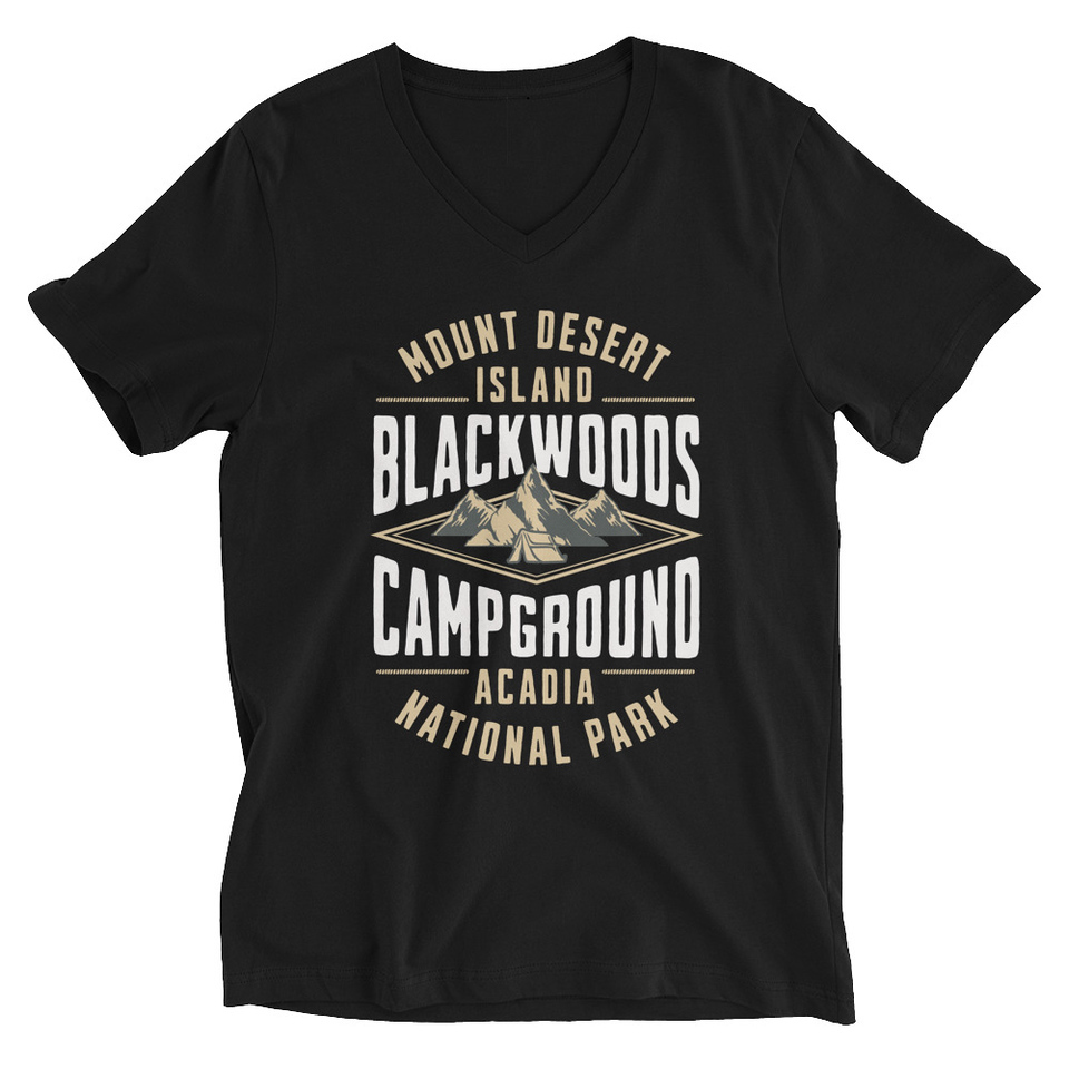 Blackwoods Campground - Mountain Adventure Unisex V-Neck Tee