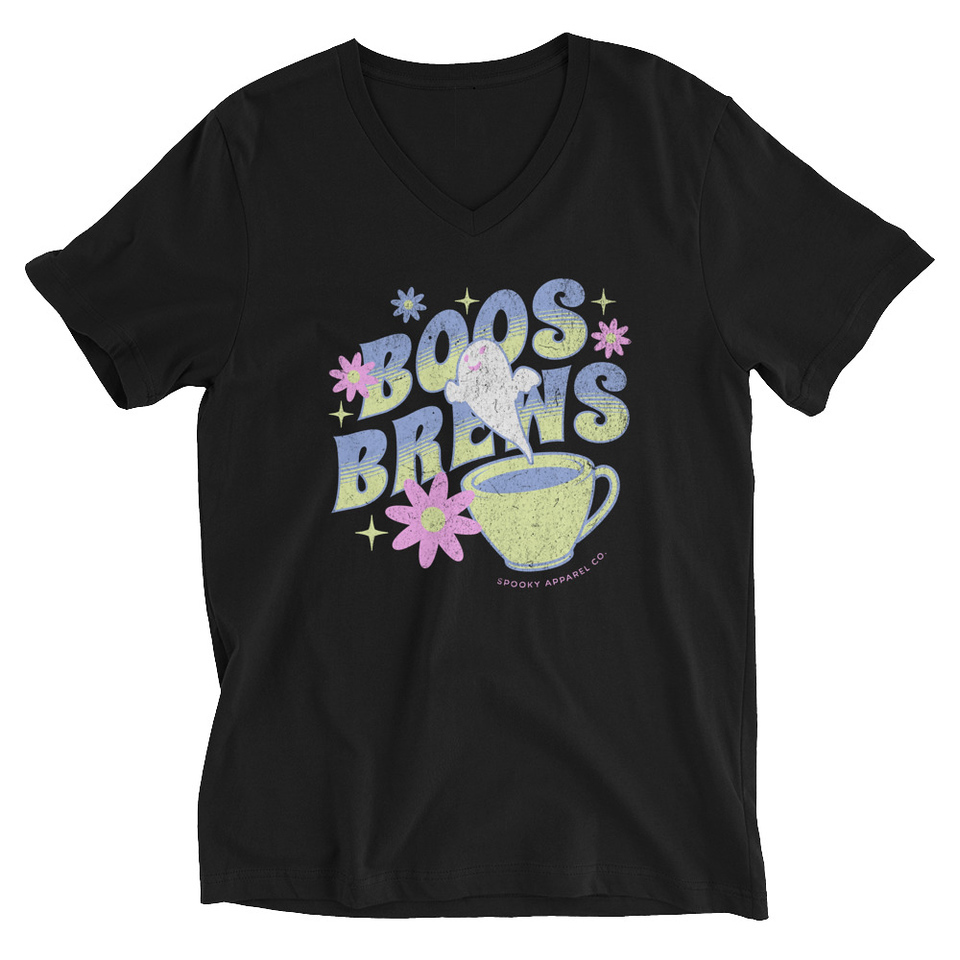 Boos + Brews - Halloween Unisex V-Neck Tee