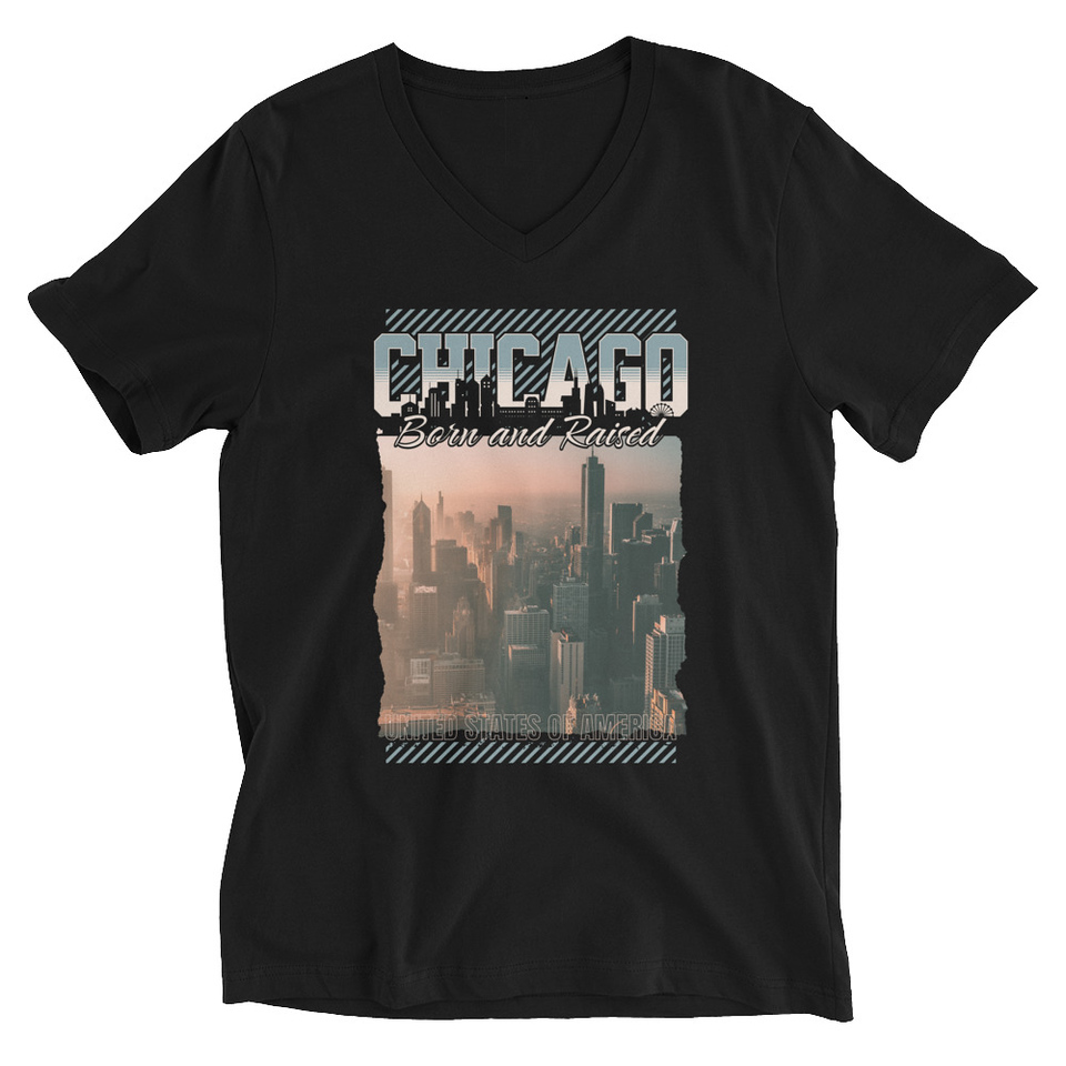 Born and Raised Unisex V-Neck Tee