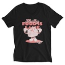 Burger Mascot Unisex V-Neck Tee